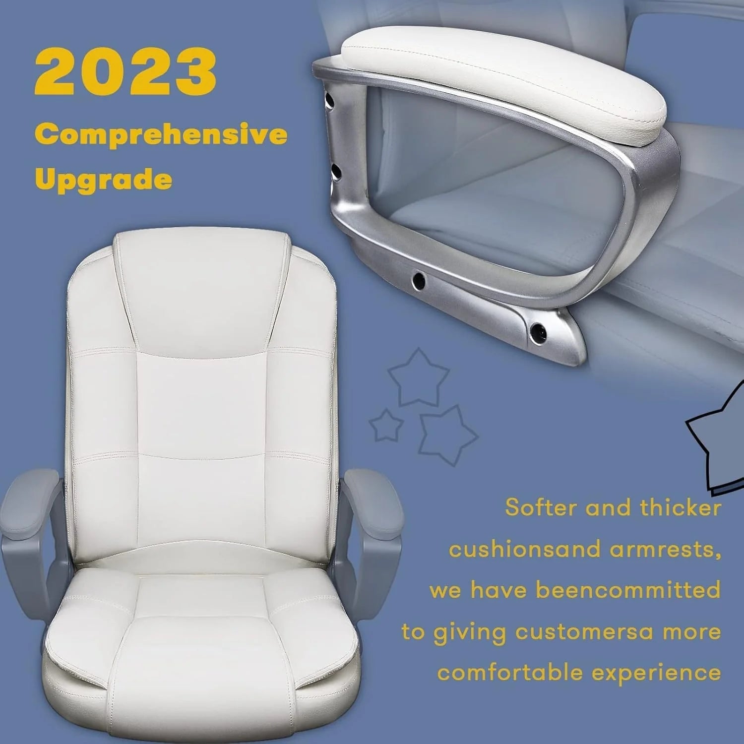 Bossin Big and Tall Office Chair High Back Executive Chair Ergonomic Adjustable Executive Leather Chair,400lbs