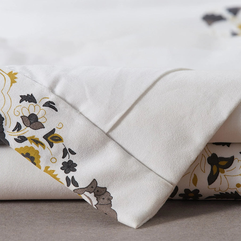 Exclusive Fabrics Medallion Damask Printed Cotton Room Darkening Window Curtains (1 Panel)
