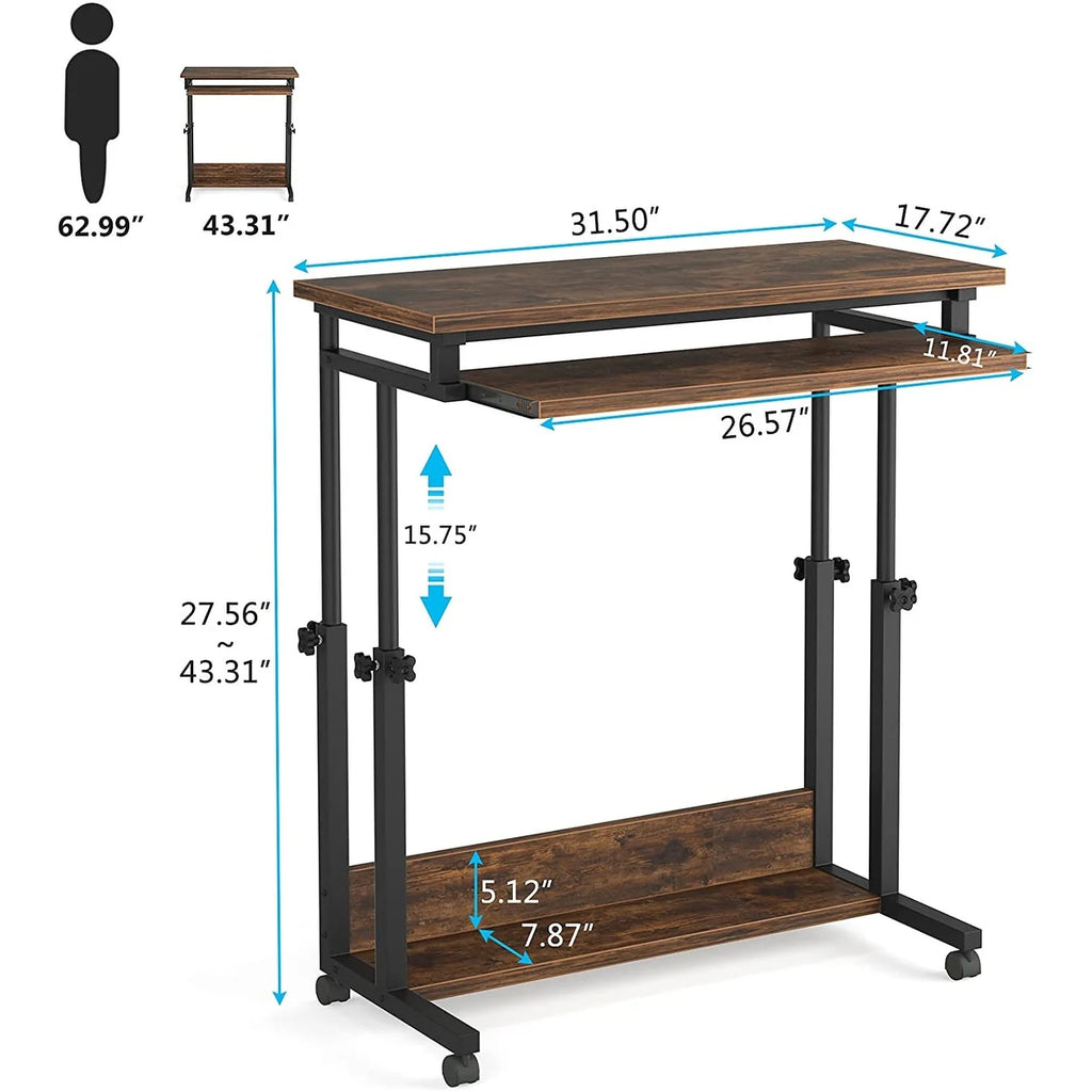 Portable Laptop Desk for Sofa and Bed, Height Adjustable Small Standing Table