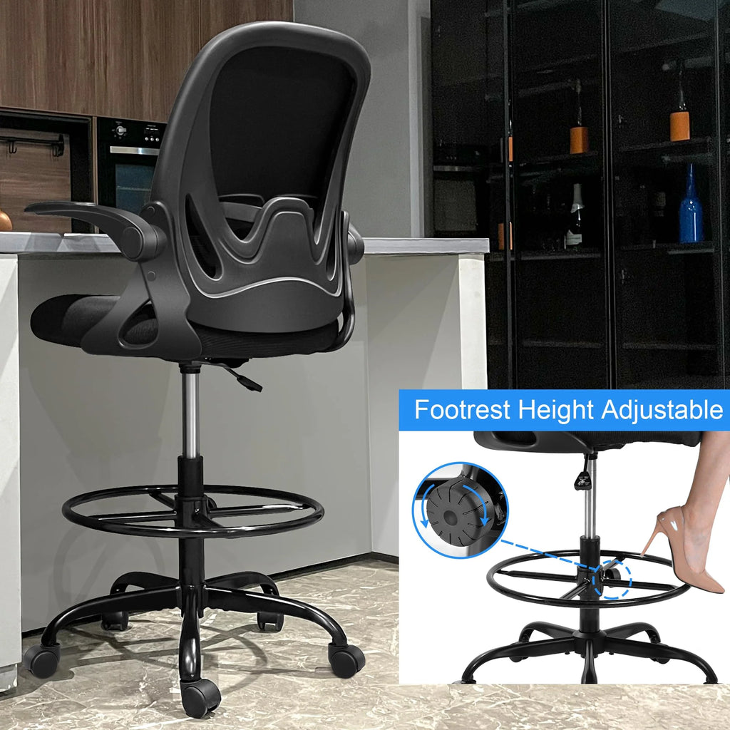 PRIMY Drafting Chair - Ergonomic Tall Office Chair with Lumbar Support