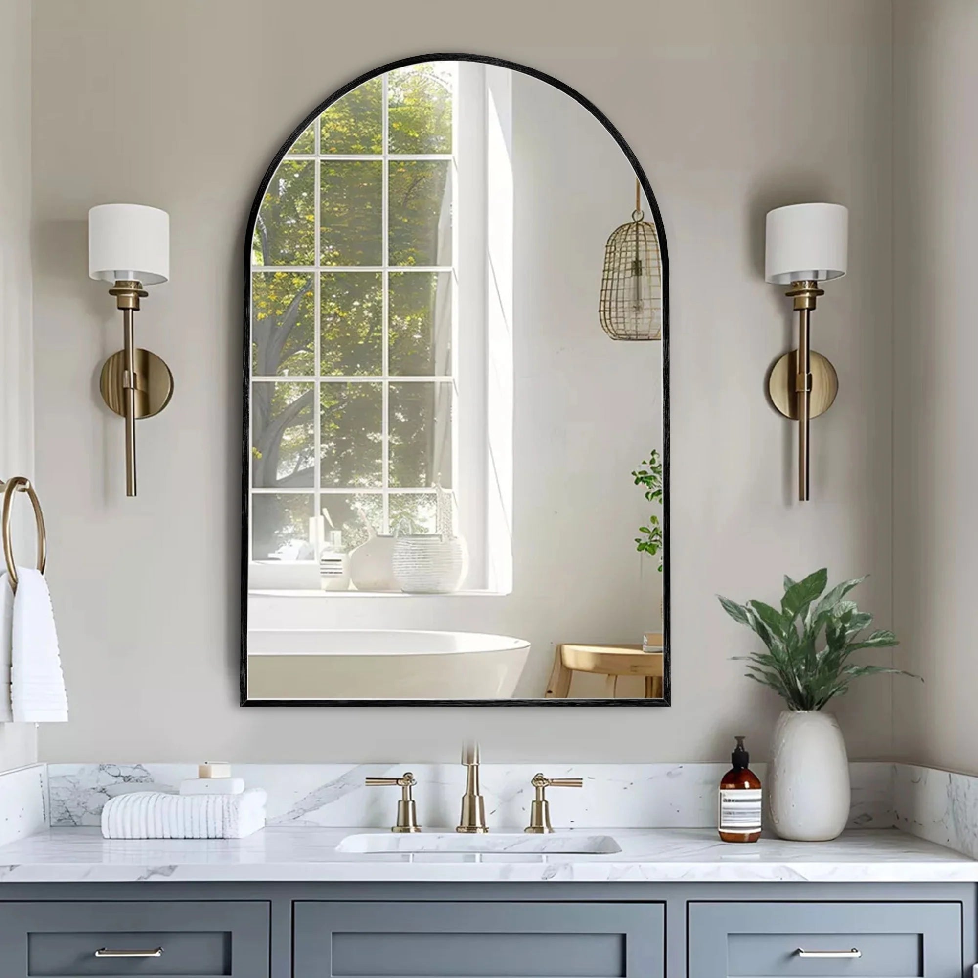 Bathroom Arch Aluminum Wall Mirror Vanity Mirrors