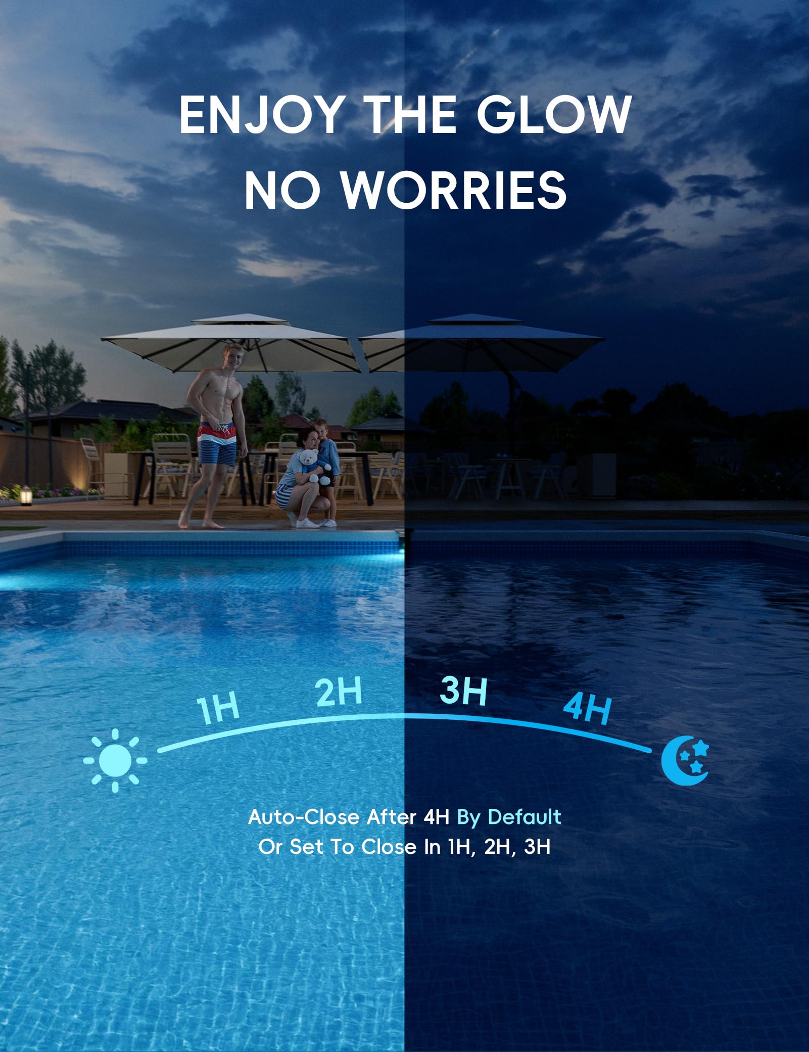 POOLHACKER Solar Pool Lights Only for Steel Wall Above Ground Pool