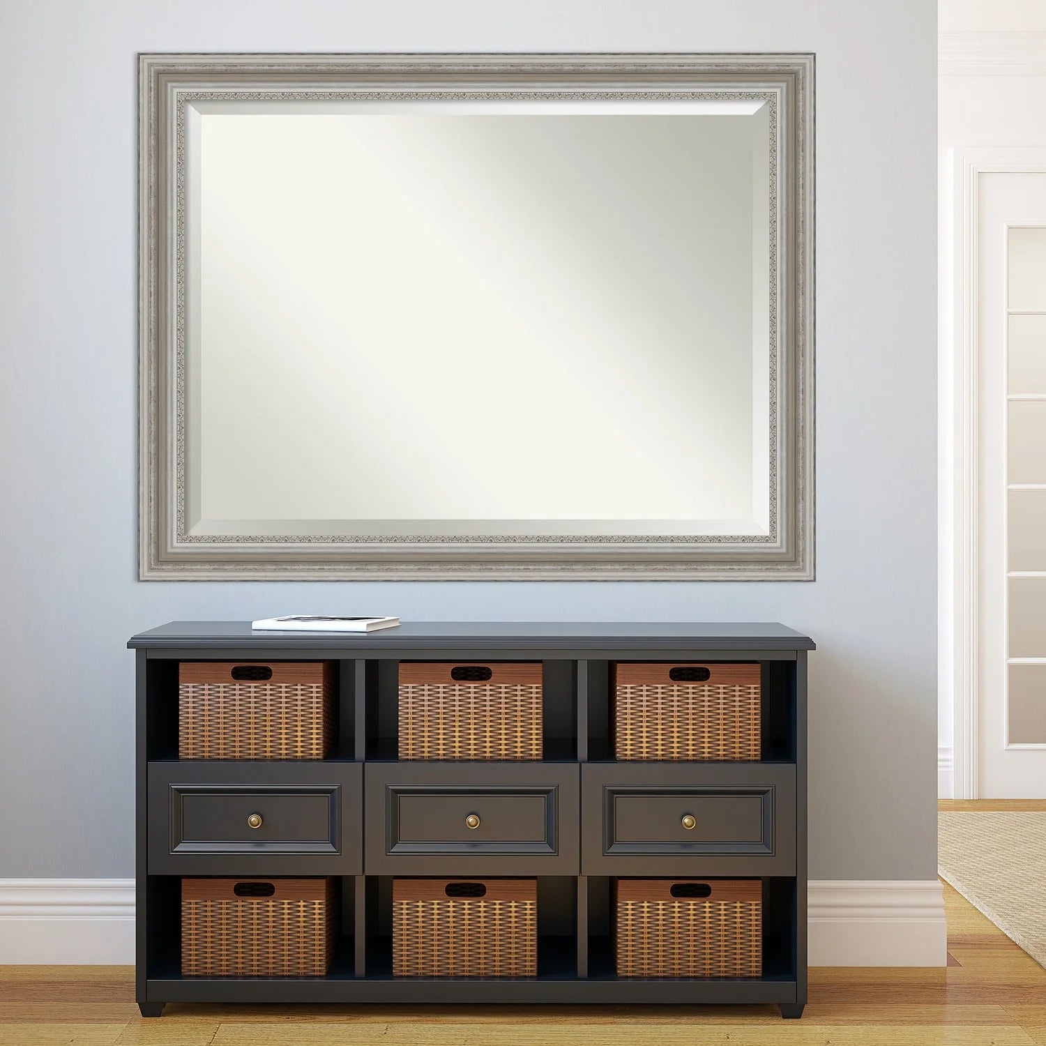 Beveled Bathroom Wall Mirror - Parlor Silver Frame