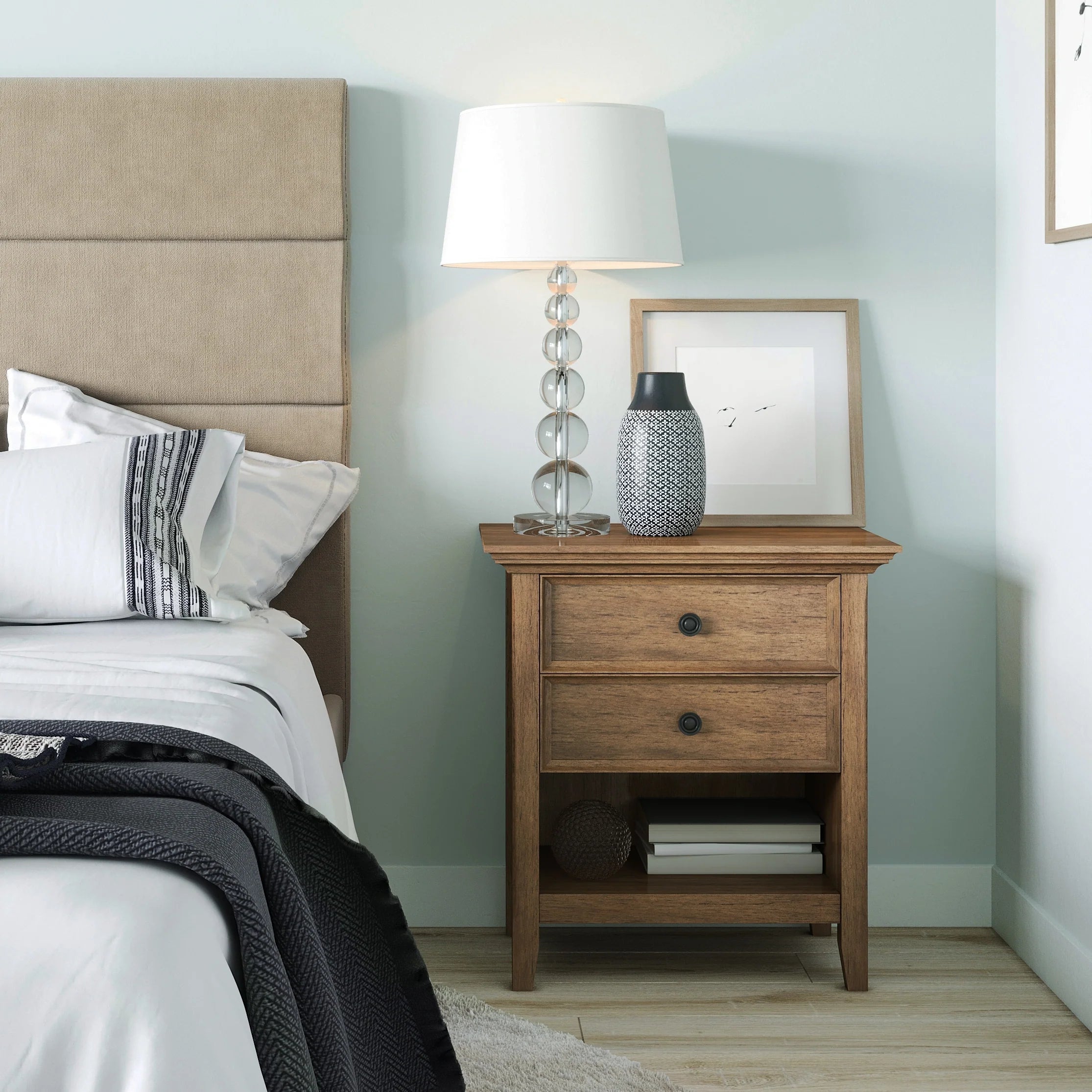WYNDENHALL Halifax SOLID WOOD 24 inch Wide Bedside Nightstand Table