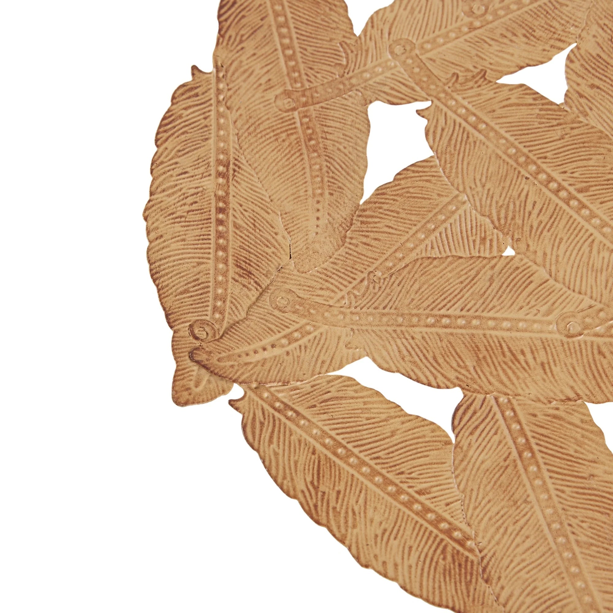 Madison Park Rosalie Textured Feather 3-piece Metal Disc Wall Decor Set