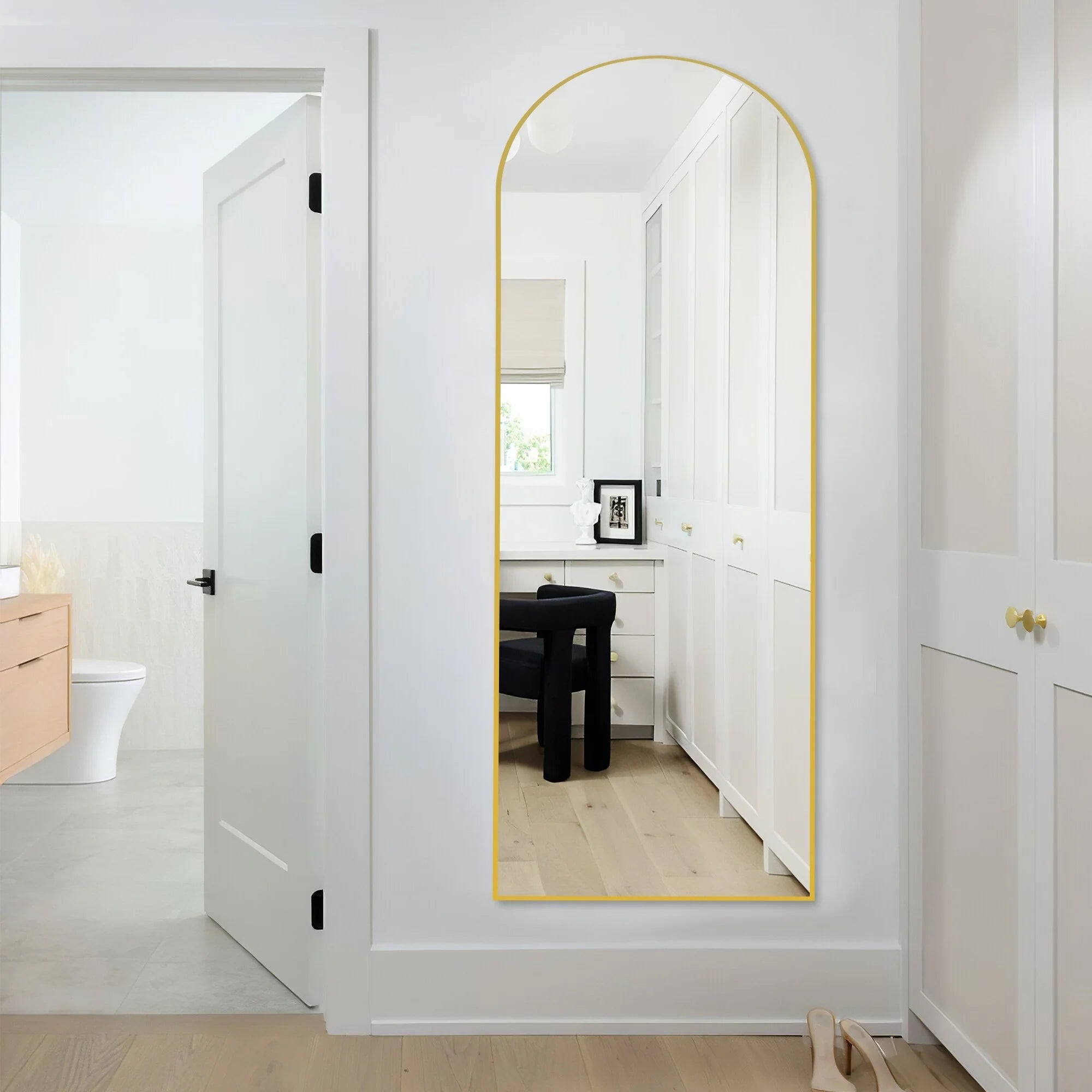 64x21 Full Length Floor Mirror with Stand Aluminum Alloy Frame,Wall-Mounted Mirror