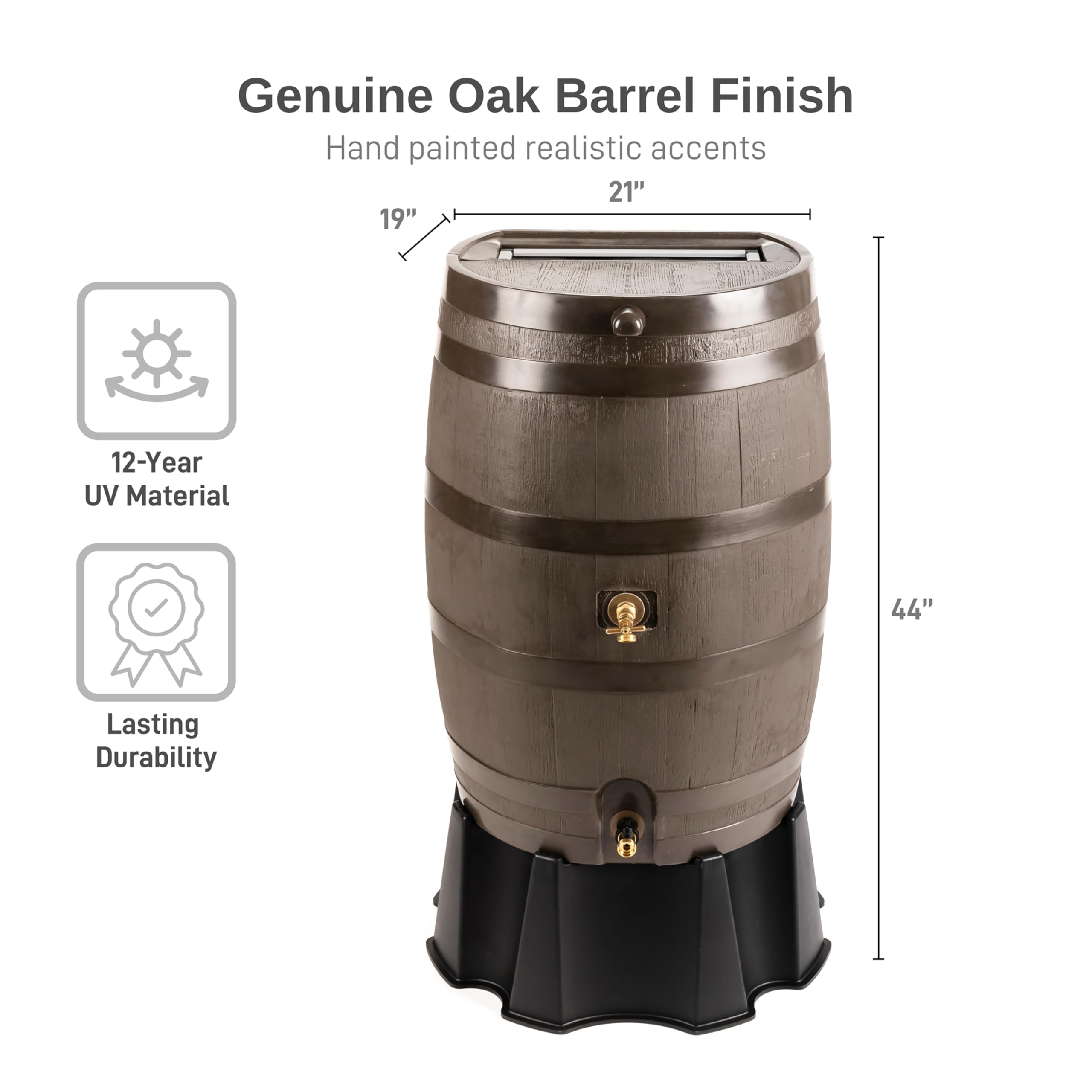 RTS Home Accents 50-Gallon Rain Barrel with Brass Spigot