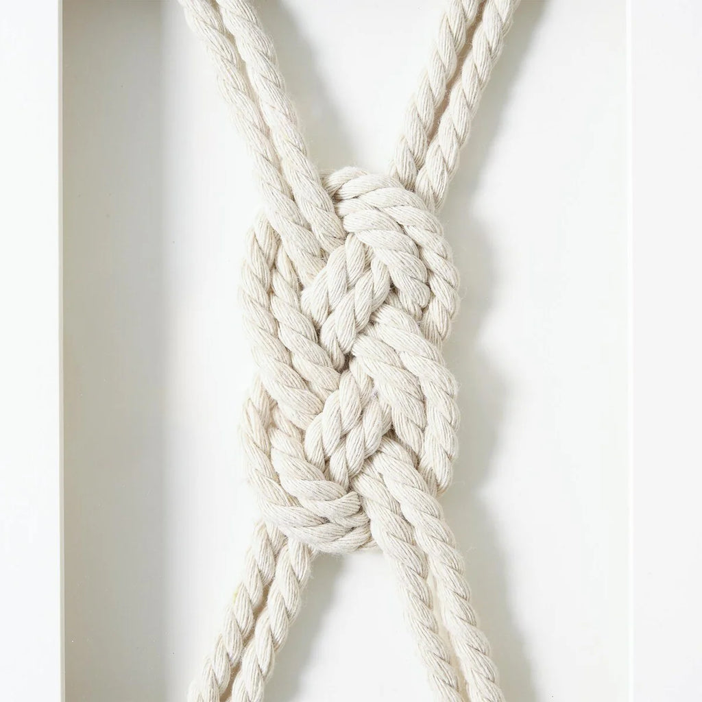 American Art Decor Naut Shore Framed Nautical Knots Wall Decor in Natural 3-piece set