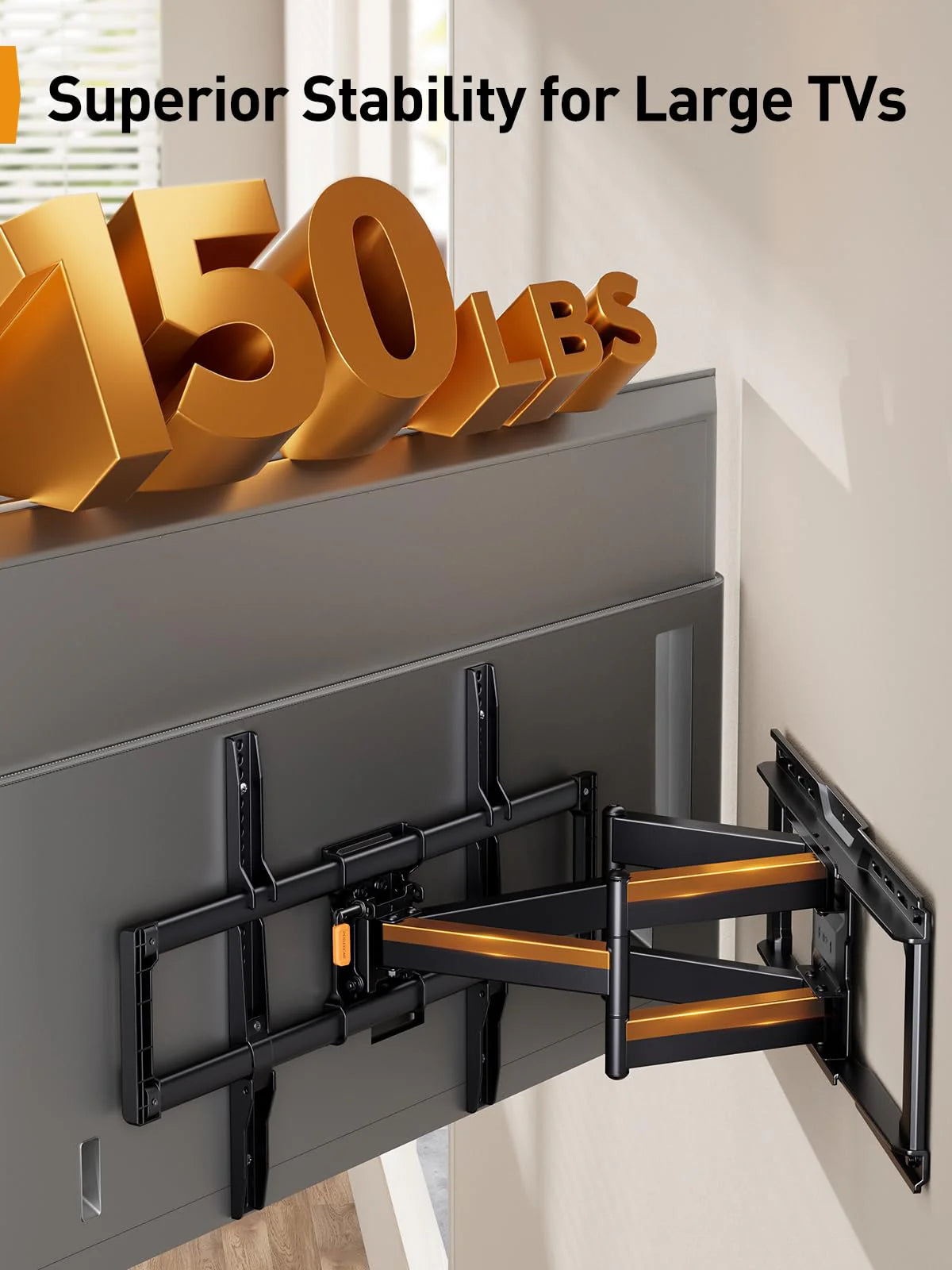 PERLEGEAR UL-Listed Full Motion TV Wall Mount for 42-90" TVs