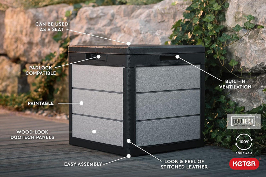 KETER Denali 200 Gallon Resin Deck Box for Outdoor Storage