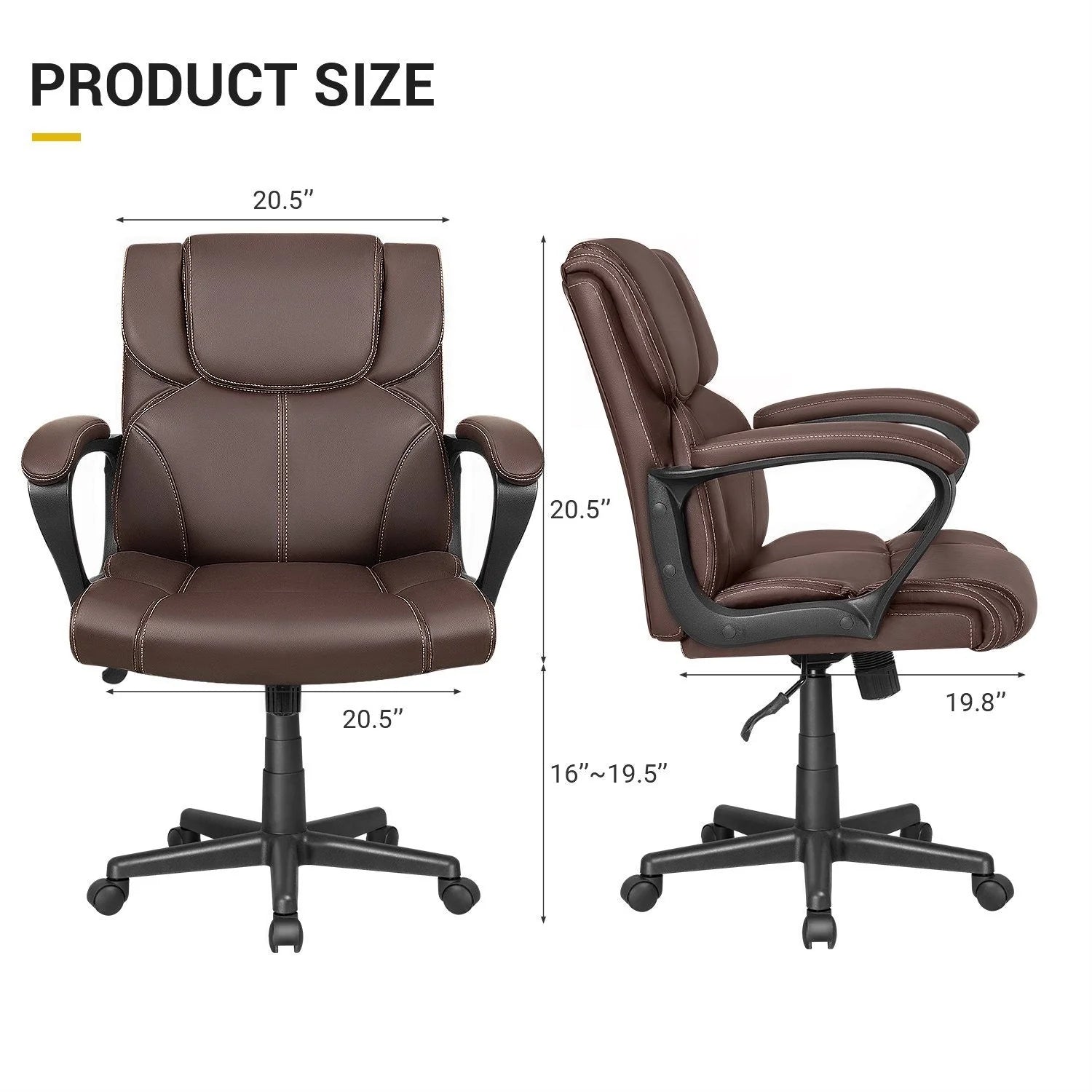 Homall Mid Back Office Chair - Swivel Computer Task Chair