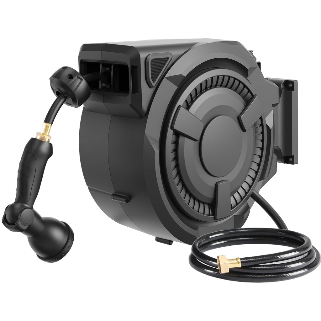 Hose Reel 1/2 in x 100 ft, 180�� Swivel Wall-Mounted Garden Hose Reel