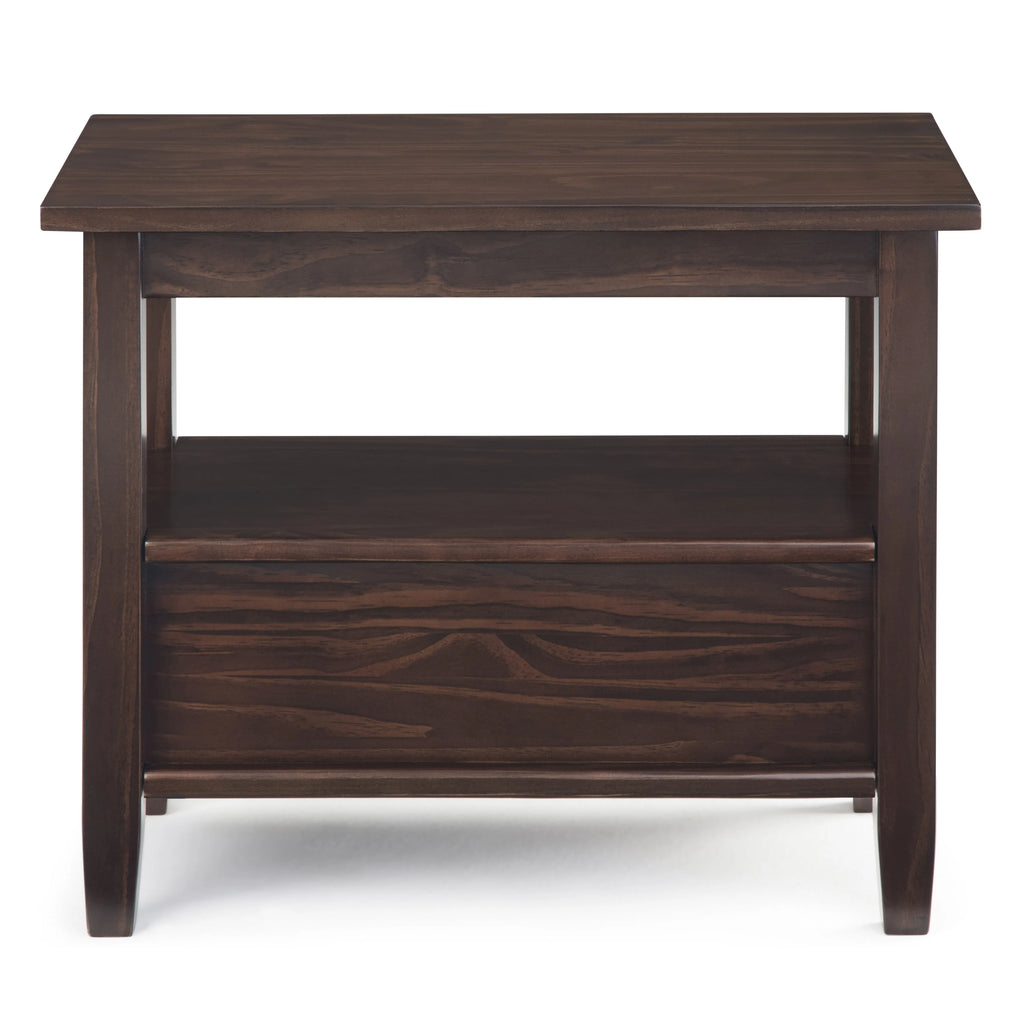 WYNDENHALL Norfolk SOLID WOOD 14 inch Wide Rectangle Transitional Narrow Side Table - 14 Inches wide