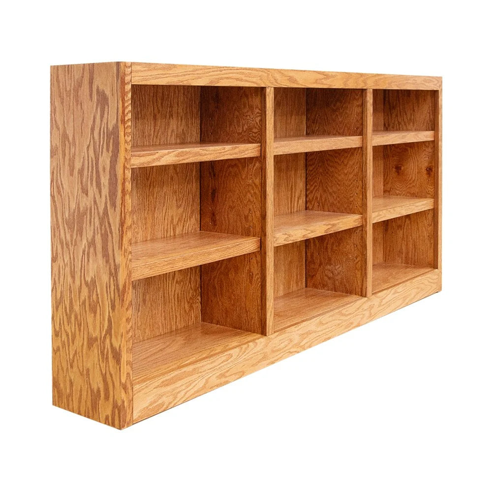 Concepts in Wood Triple Wide Wood Bookcase, 9 Shelf, 36 inch Tall