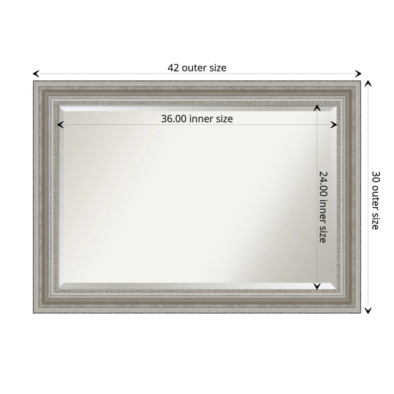 Beveled Bathroom Wall Mirror - Parlor Silver Frame