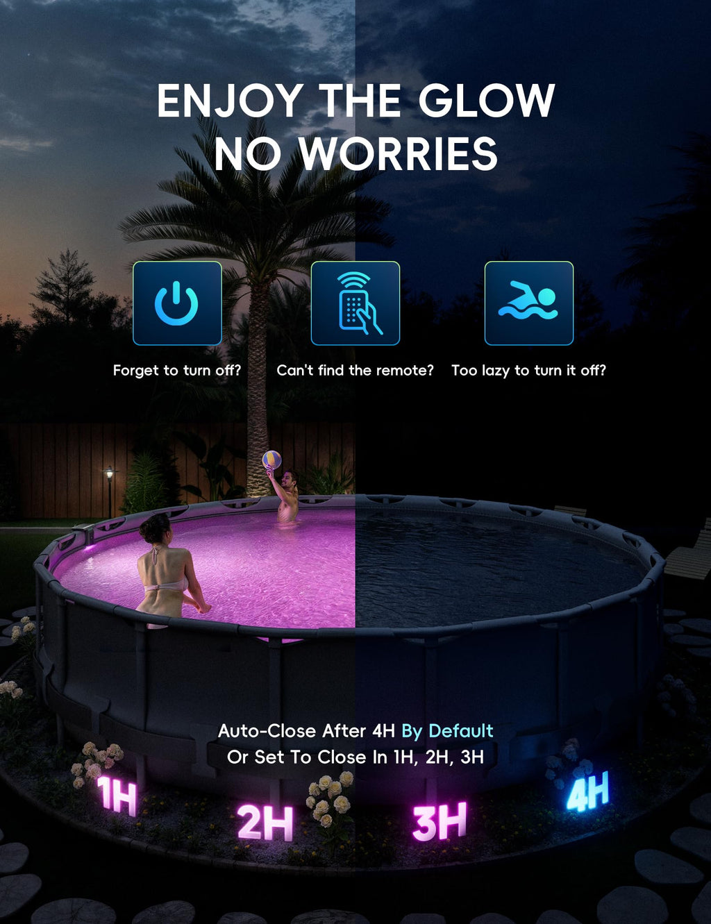 POOLHACKER Solar Pool Lights Only for Steel Wall Above Ground Pool