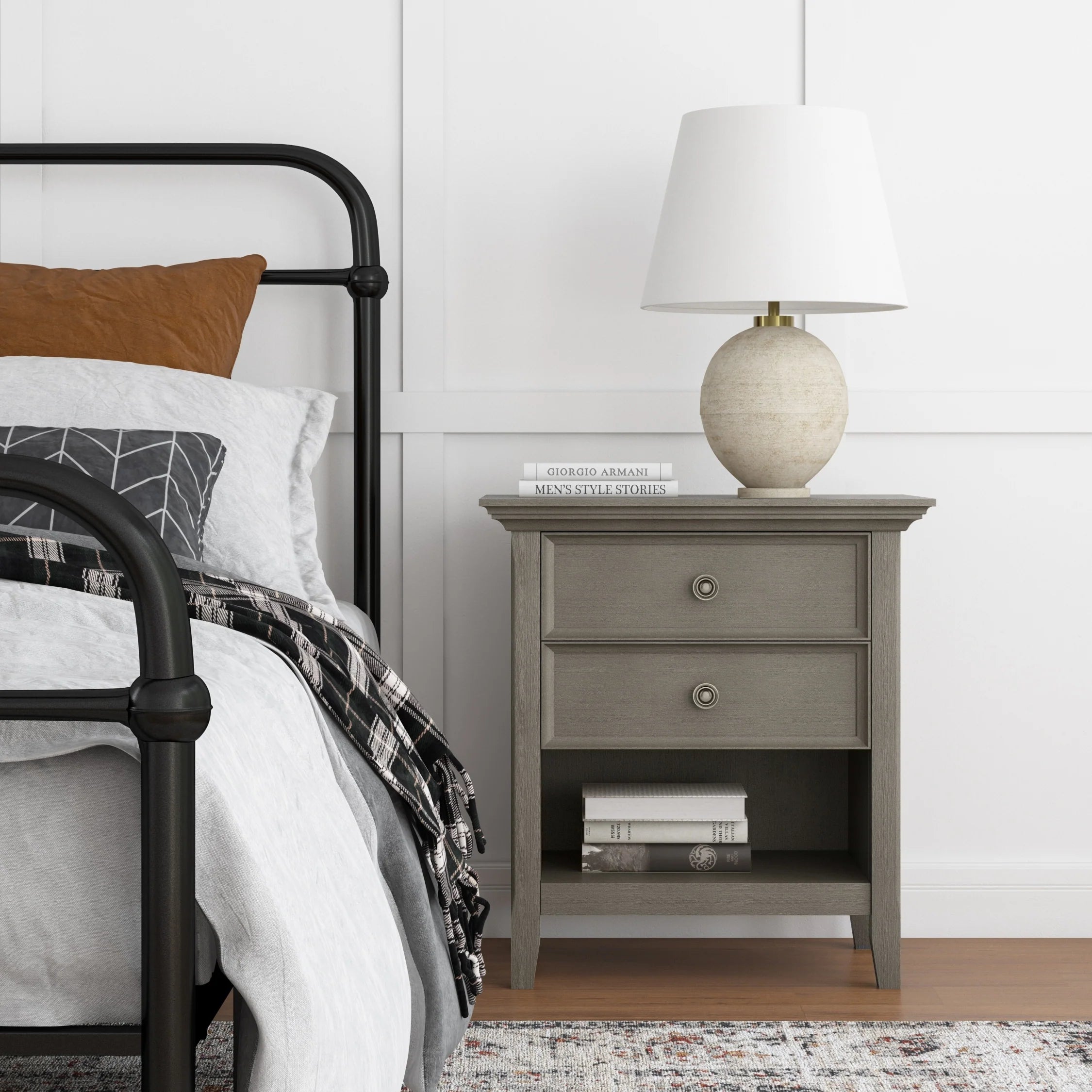 WYNDENHALL Halifax SOLID WOOD 24 inch Wide Bedside Nightstand Table
